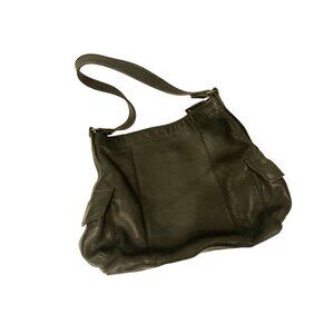 Fossil Vintage Genuine Original Black Pebble Leather Hand Bag Purse